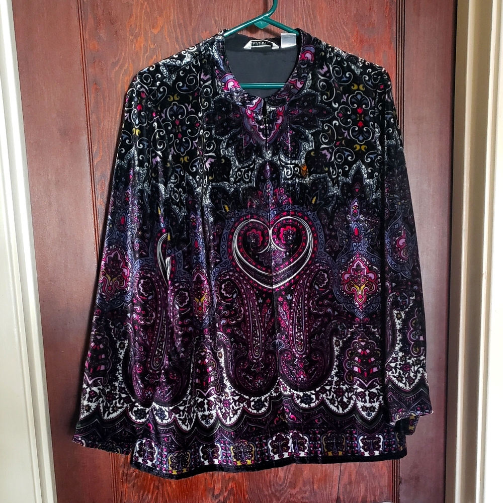 Paisley velvet blazer